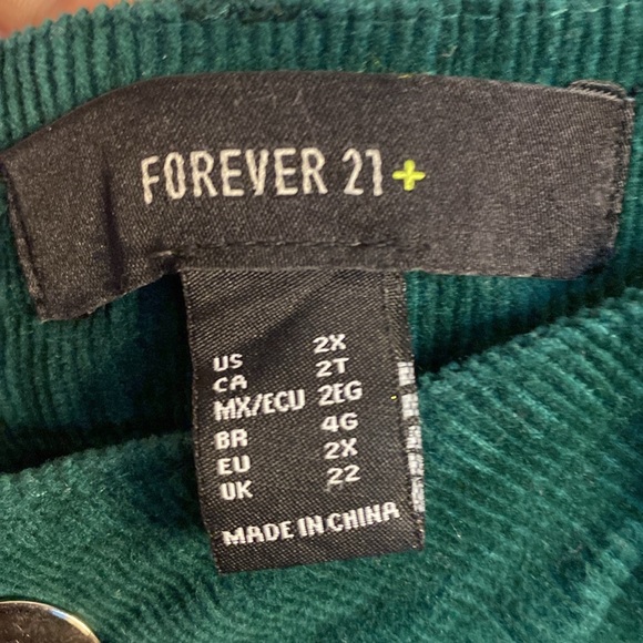 Forever 21+ SZ 2X Green Stretch corduroy Pants - Picture 3 of 4